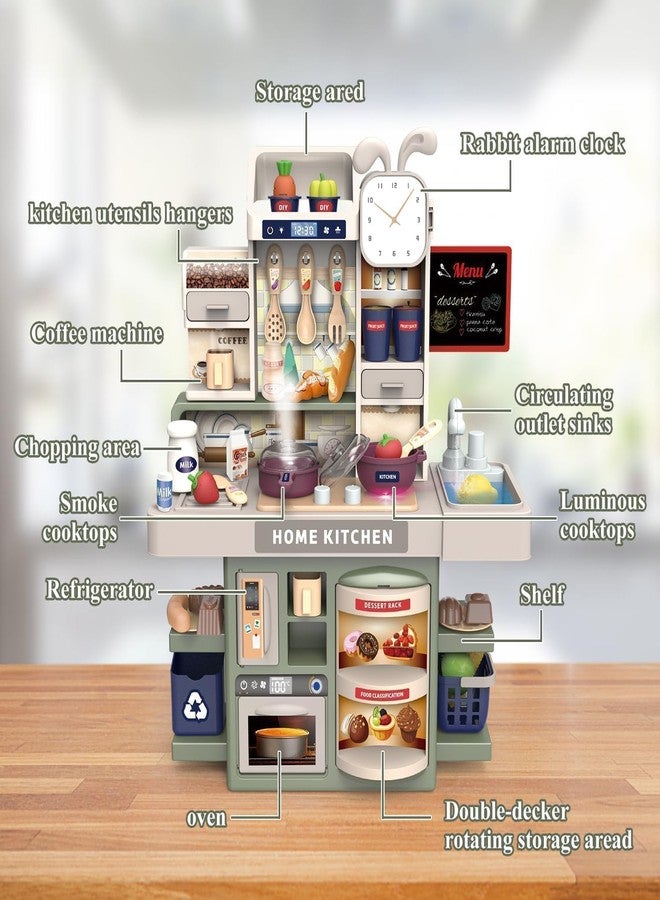 CIRBOX Kids Pretend Play Kitchen Set, Toys with Realistic Sound & Light, Cooking Stove, Sink, Play Food and Accessories, Pretend Playset Gifts for Toddlers Girls Boys. (37 Pieces) - Image 5